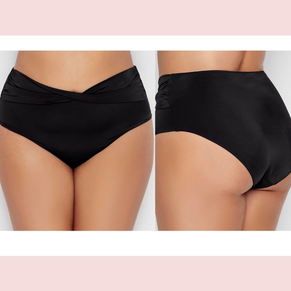 NEW $52 Elomi [ PLUS 20 ] Magnetic‎ Twist Bikini Bottom in Black - Picture 1 of 11